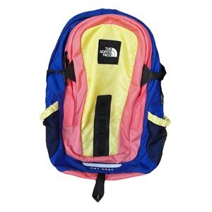 The North Face Hot Shot Special Edition School Backpack- Blue, Pink, and Yellow